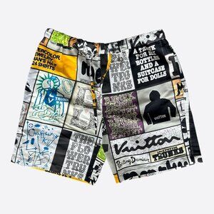 Louis Vuitton White & Multicolor Graphic Shorts